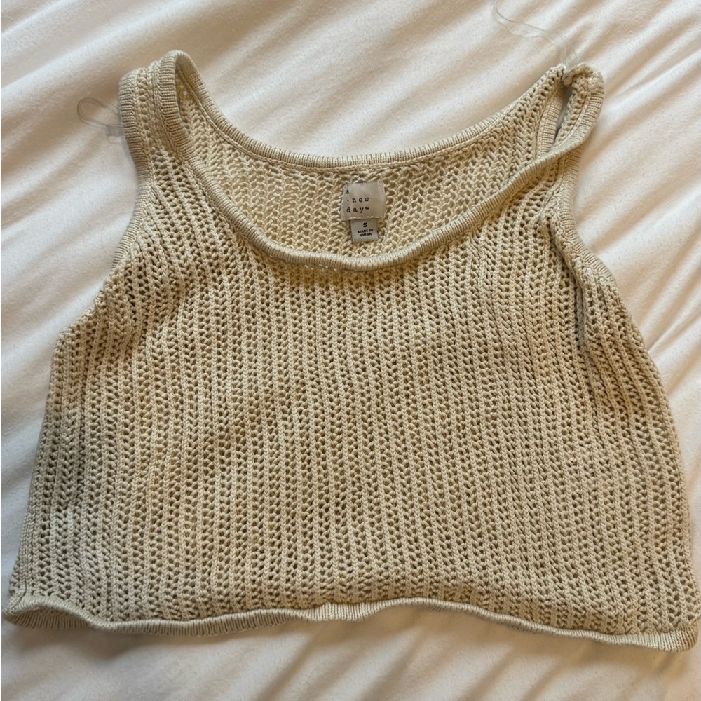 A New Day Cream Knit Sleeveless Top